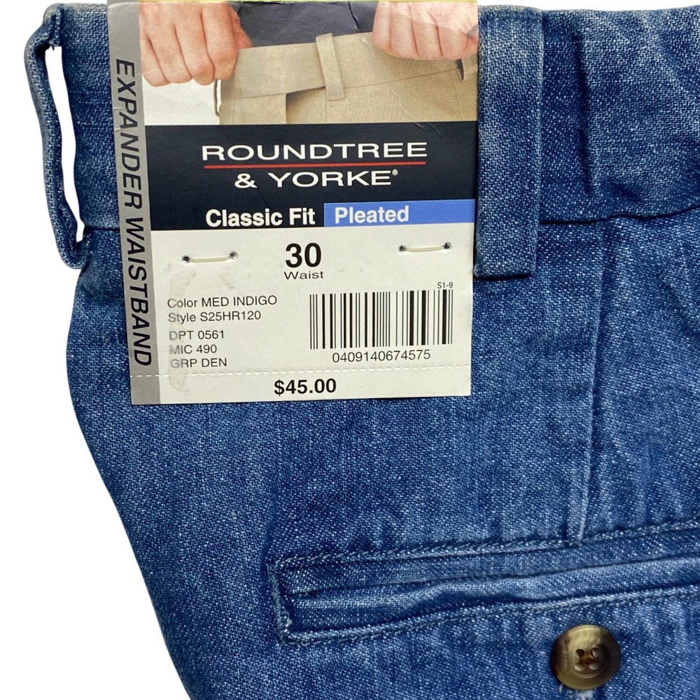 Roundtree‎ & Yorke Travel Smart Mens Pleated Shorts Expander Waistband 30 NWT - Picture 5 of 10